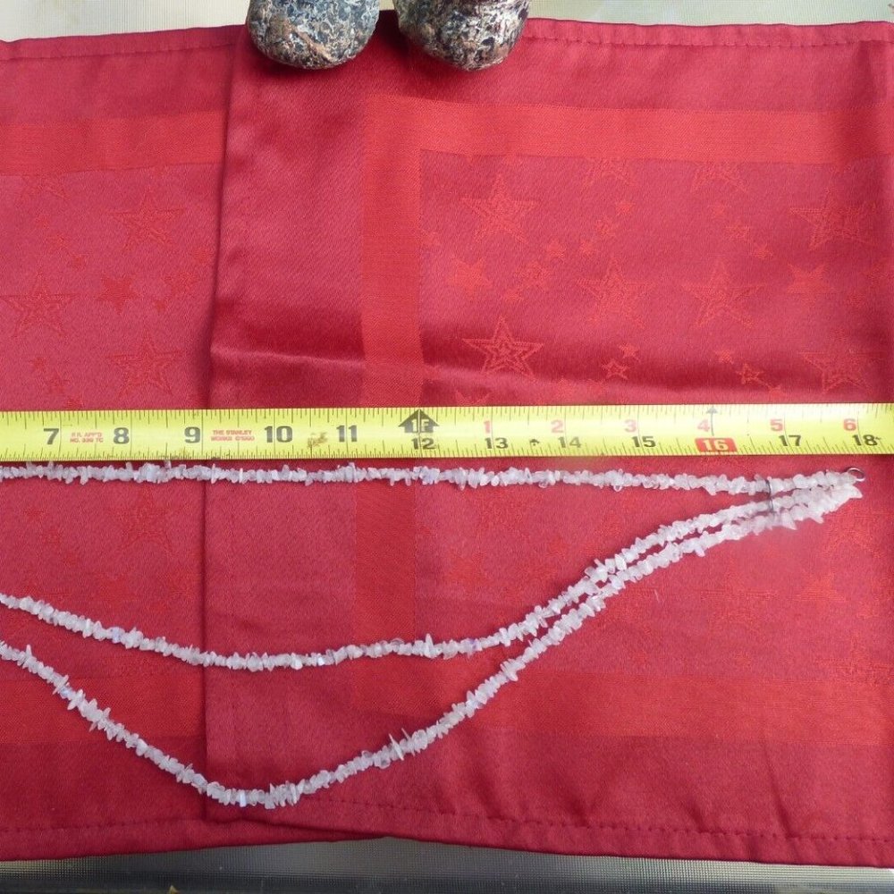 380CTS RAINBOW MOONSTONE 925 3 ROW NUGGET NECKLACE & TWISTED STRETCH BRACELET - Picture 8 of 9